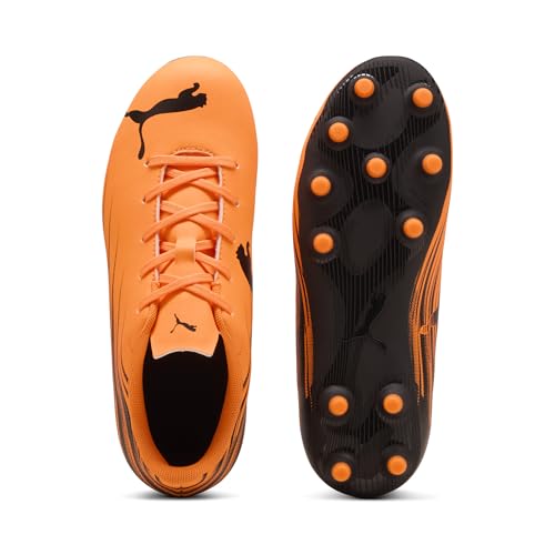 PUMA Kids' Attacanto Firm Ground Soccer Shoes - Heat Fire-Black, Size 8