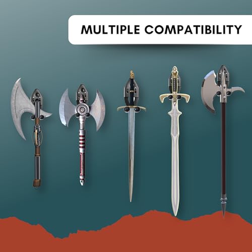 Vertical Sword Mount - Adjustable Wall Hanger for Daggers & Knives - Black