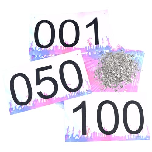 TRIWONDER Race Bibs 4x7 Large 1-500 with Safety Pins Tyvek, Writable Marathon Event Numbers