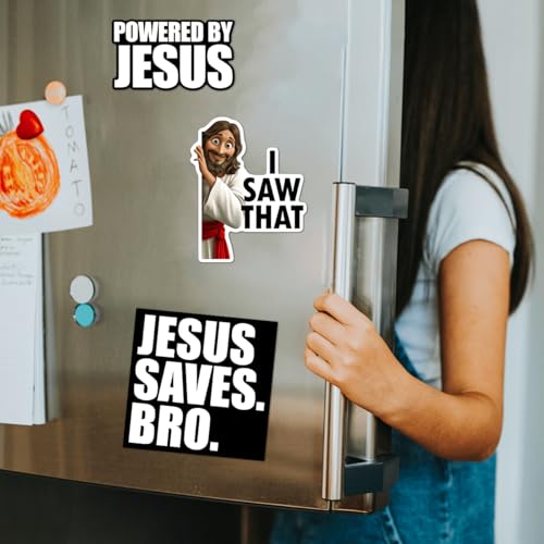 Pack 11 Pcs Christian Jesus I Saw That Sticker for Cars Vehicles Trucks Laptops Cute Funny Sayings Bumper Stickers Reusable Removable Vinyl Wall Decals Car Exterior Accessories