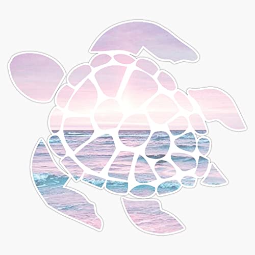 Sea Turtle Beach Bumper Sticker - 5-Inch Heavy-Duty Vinyl Decal