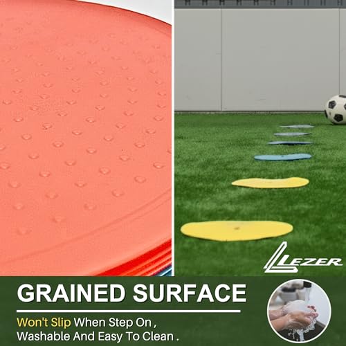6 Pack 9 Inch Flat Cones for Soccer and Sports Training - Field Markers, Agility Equipment