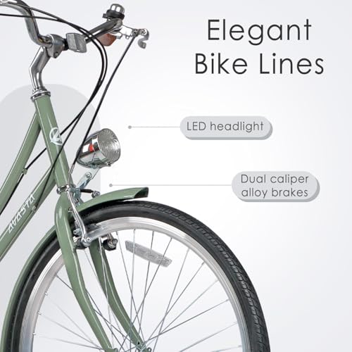 26 Inch Women's Hybrid Bike - Green Frame with Black Tires