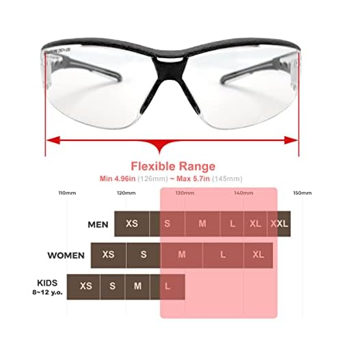 Super Flexible Lightweight Anti Fog Wrap-Around U6 Clear Shooting Safety Glasses with ANSI Z87.1 Scratch Resist
