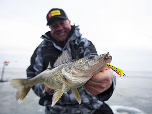 Thumper Spoon Ice Fishing Lure, Stamped Brass Flutter Spoon - Super-Glo Wonderbread, 1/8 oz