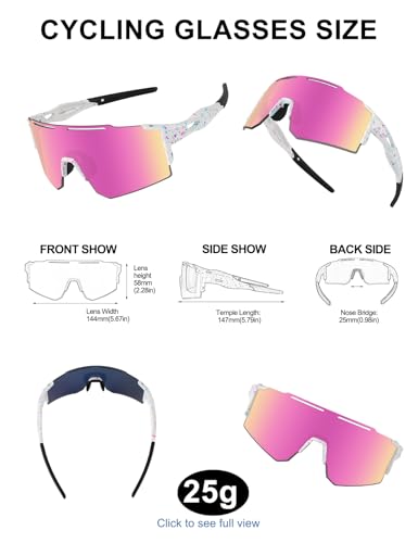 Lightweight Sports Sunglasses UV400 - Pink | Impact-Resistant & HD Lenses for Running, Cycling, Golf