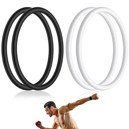 Silicone Patella Knee Straps - 4 Pack - Black and White