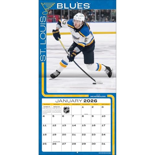 St. Louis Blues 2026 Wall Calendar - 12x12 Team Schedule