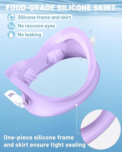 180° Panoramic Diving Mask for Snorkeling - Purple