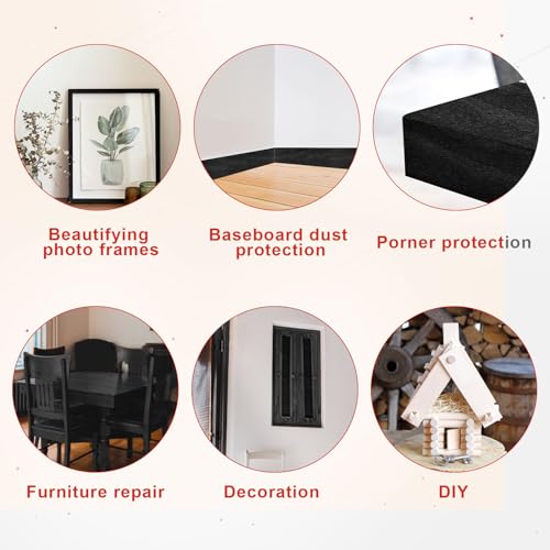 Wood Grain Repair Tape, 2.2 Inch x 15ft Wood Colored Trim Tape Self-Adhesive Simulated Wood Patch Tape for Tables, Doors, Windows, Floors (Black)