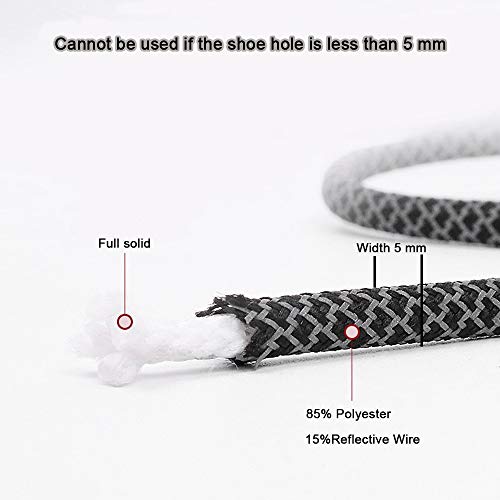 Reflective Round Shoe Laces for Sneakers - Purple 47 inch
