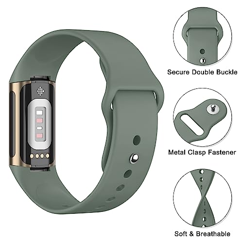Silicone Sport Band for Fitbit Charge 6 - Cactus Color