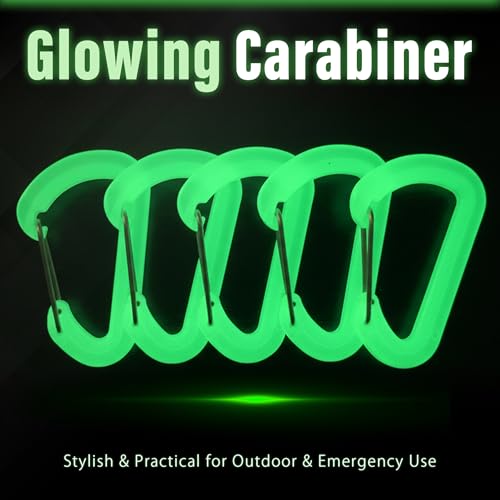 Luminous Compact Carabiner Keychain for Emergency Use - Green