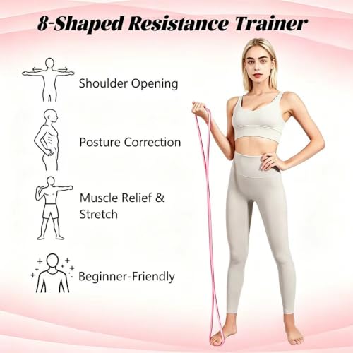 Silicone Figure 8 Resistance Band for Shoulder Back Stretching & Yoga