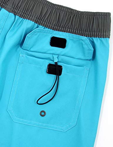 Men's Quick Dry Swim Trunks with Pockets - Sky Blue