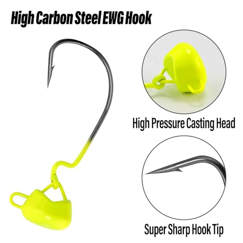 Weedless Swinging Jig Heads - 10 Pack Pink 1/12oz (#4) for Crappie & Bass Fishing