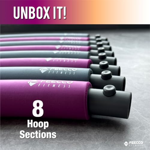 Weighted Fitness Hoop - 8 Detachable Sections, 4.2LB - Purple
