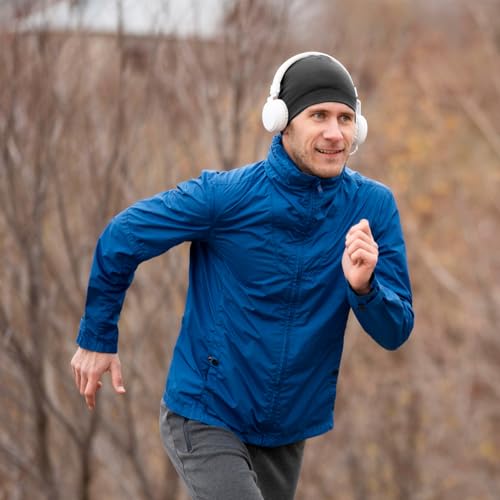 Skull Caps Beanie Hats - 3Pcs Lightweight, Moisture-Wicking, Stretchy - Black, Light Grey, White