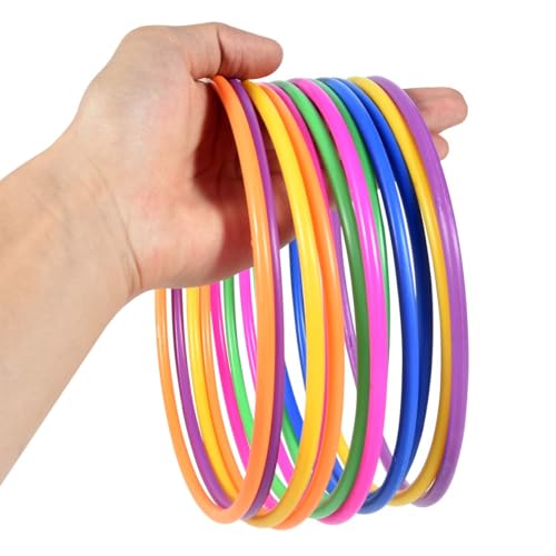 OBTANIM 24Pcs Ring Toss Game 7 Inch Toss Rings, 6 Colors, Outdoor/Indoor Classic Toy for Kids
