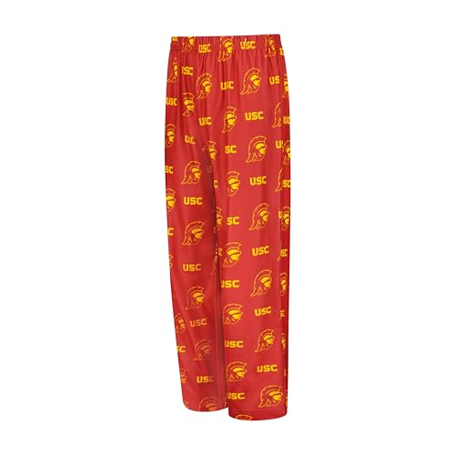 USC Trojans Youth Pajama Set - Super Soft Button Down - Cardinal Red - Size 10-12