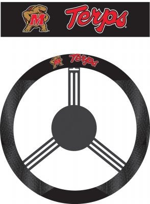 Poly-Suede Steering Wheel Cover - Maryland Terps Team Colors