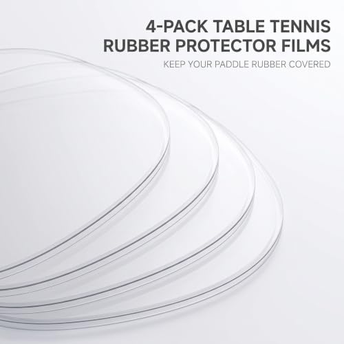 Table Tennis Racket Protective Film - 4 Transparent Adhesive Covers