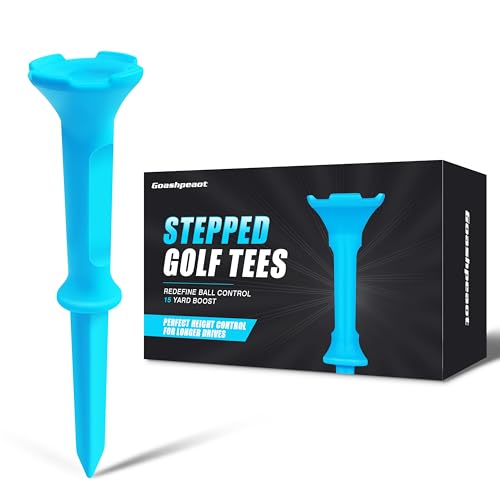 Stepped Golf Tees - 110 Count Plastic Tees, 4-Prong Top - Sky Blue