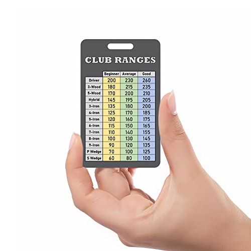 Water Resistant Golf Club Range Chart - Credit Card Size