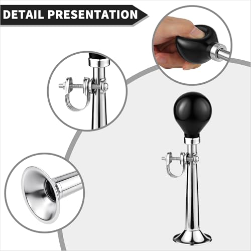 Loud Metal Squeeze Bike Horn for Adults - Silver