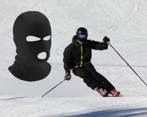 Warm 3-Hole Full Face Mask Ski Mask for Outdoor Sports - Navy Blue