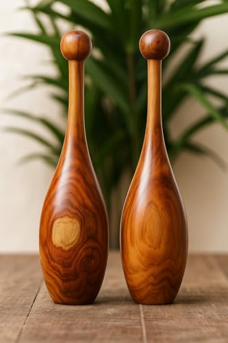 Small Rosewood Indian Clubs (Mugdar) – 2 lbs Pair for Beginners