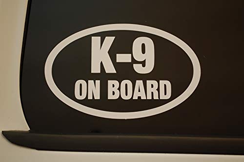 K-9 On Board Vinyl Decal - 6" x 4" Waterproof - Black