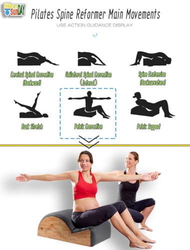 Pilates Spine Corrector Arc for Home Gym - Rubber Wood-Black