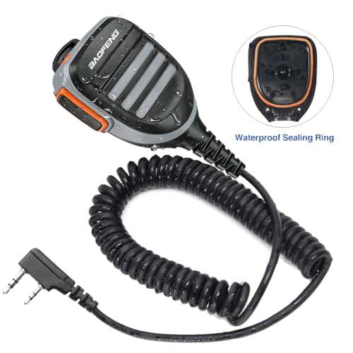 Omnidirectional Walkie Talkie Speaker Mic - Orange