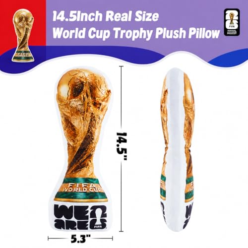 FIFA 2026 World Cup Trophy Plush Pillow - 14.5 Inch