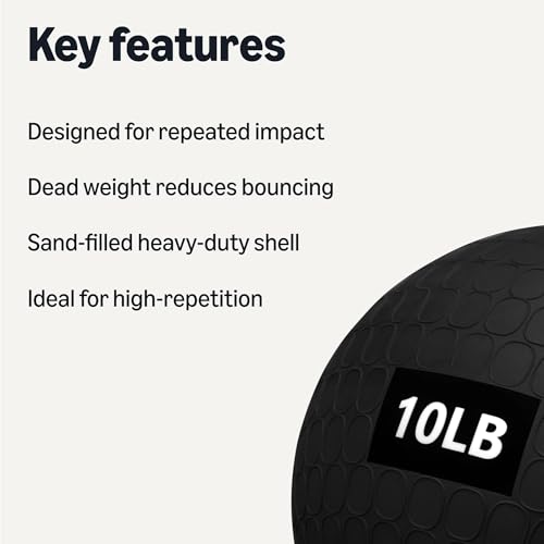 Amazon Basics 10lb Slam Medicine Ball for Exercise, Core & Power Training