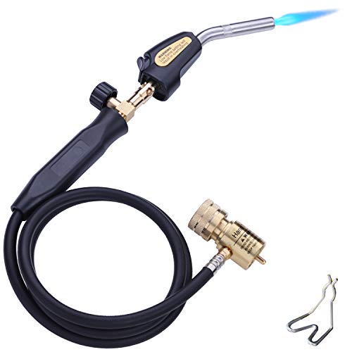 Propane Torch Hand Hose, Mapp Gas Torch,Welding Torch,Hose Length 1.5M/60"Maximum Operating Temperature 1900¡É/3600¢µ-with Hook (Quick ignition with valve Style)