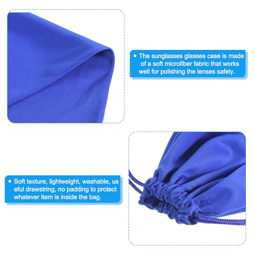 Microfiber Ski Goggle Bag - Soft Storage Sleeve, Blue