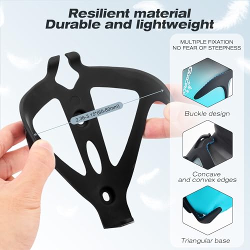 Bike Water Bottle Holder - Lightweight Universal Cage - Black