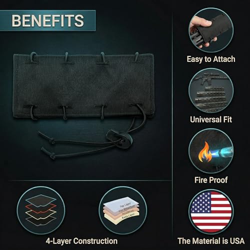 Gotical Fiber Rail Heat Shield Wrap for Rifle Rails—Free Float & Drop-In, 1800°F
