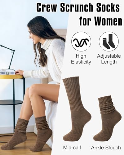 iCamter Slouchy Socks for Women, Boot Scrunch 4 Pairs
