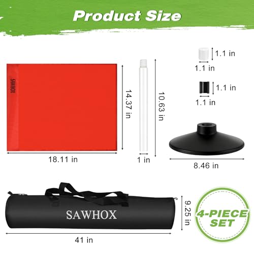 Weighted Soccer Corner Flags Set with 2.7 LB Rubber Base - 4 Flags with Adjustable Height and Carry Bag