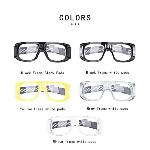 Protective Sports Goggles for Racquetball & Basketball - G8042 Gray Frame White Nose Pad