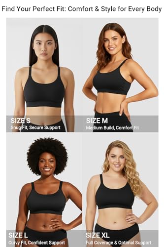 Tempt Me Women's Sports Bra Swim Crop Top - Large Black