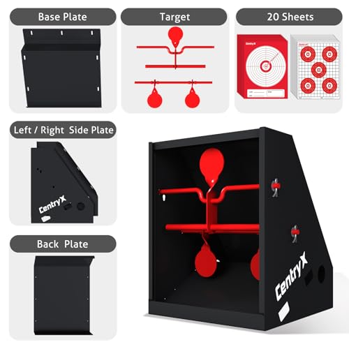 BB Trap Target Pellet Collector with 20 Paper Targets & 3 Spinners