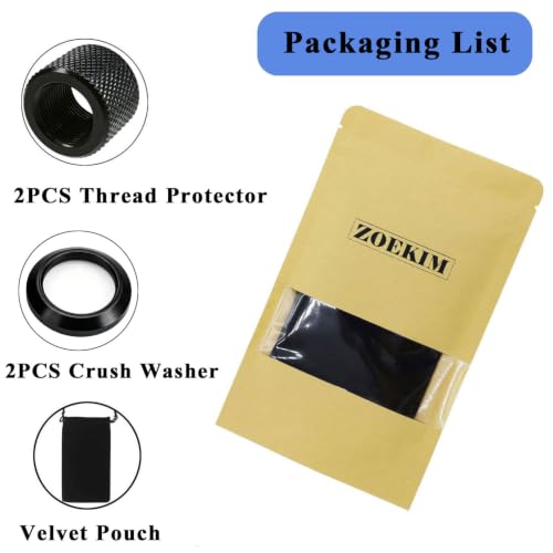 1/2-28 Thread Protector for .22LR .223 & 5.56 - 2 Pack with Crush Washer