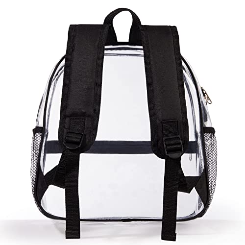 Clear Mini Backpack - 12x12x6 Stadium Approved - Black