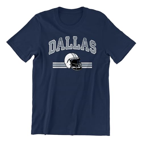Men's Dallas Navy American Cities Football T-Shirt - Show Your Team Spirit, Large