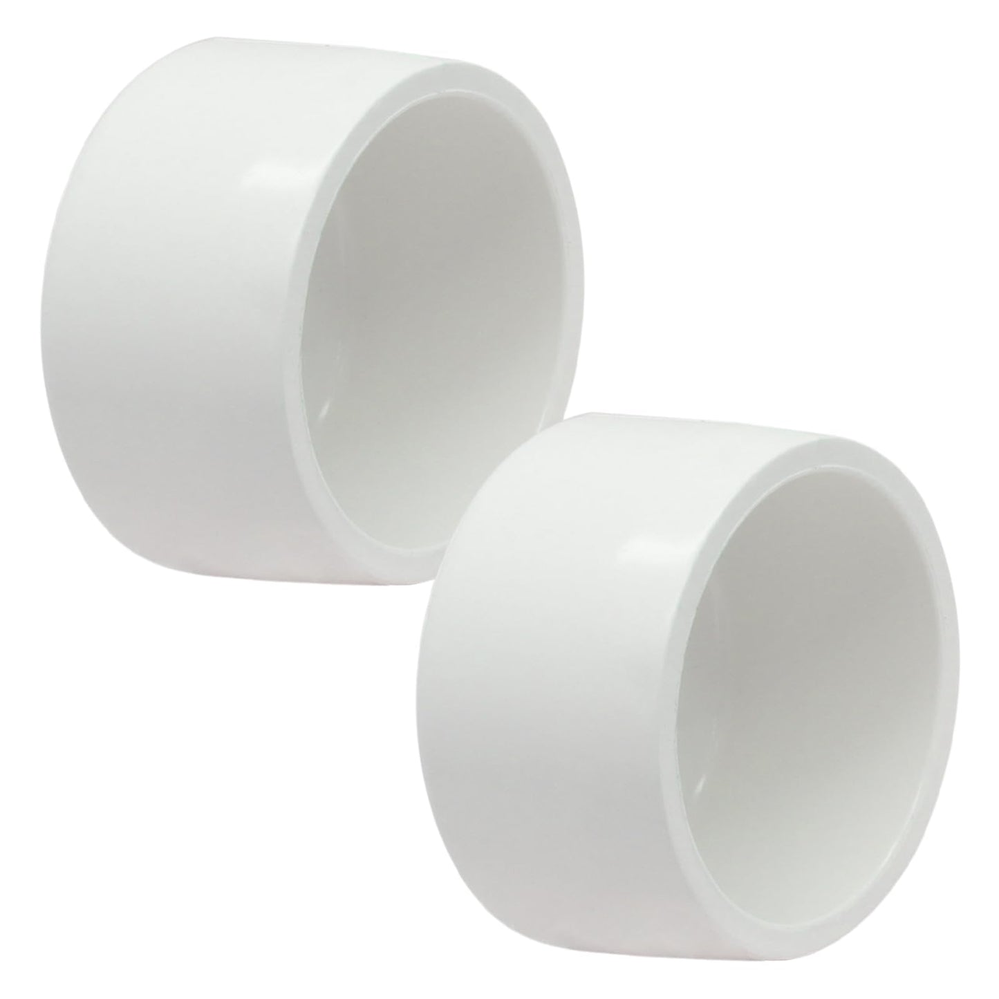 Qjaiune 2 Pack 3 Inch PVC Cap, SCH40 PVC Pipe End Cap Fitting Furniture Grade PVC Pipe End Cap Plug Adapter, White PVC Pipe Plug Socket Fittings for Build PVC Furniture DIY Garden Shelf