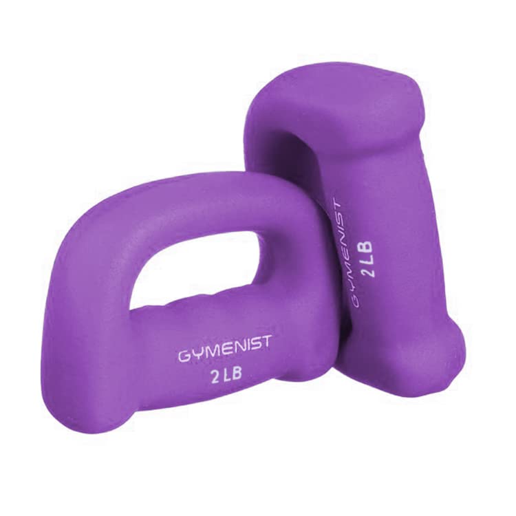 GYMENIST Hand-Shaped Neoprene Dumbbells – Set of 2, 1-5 lb Pair for Walking & Cardio